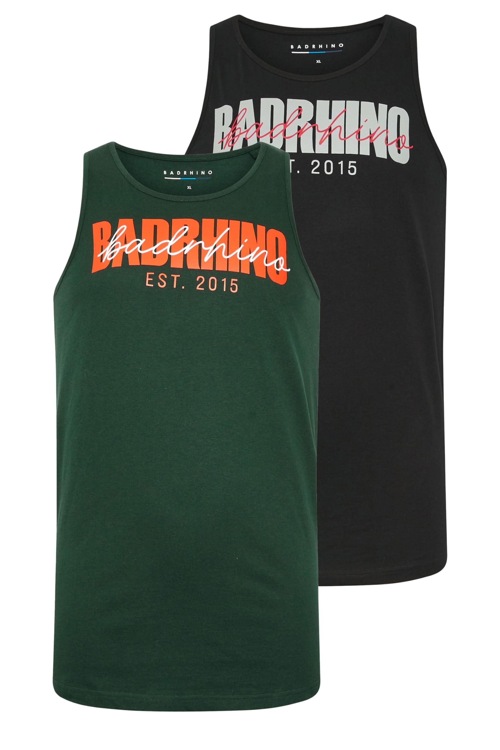 BadRhino Big & Tall 2 Pack & Green Scripted Vest - Men's - Plus Size Curve