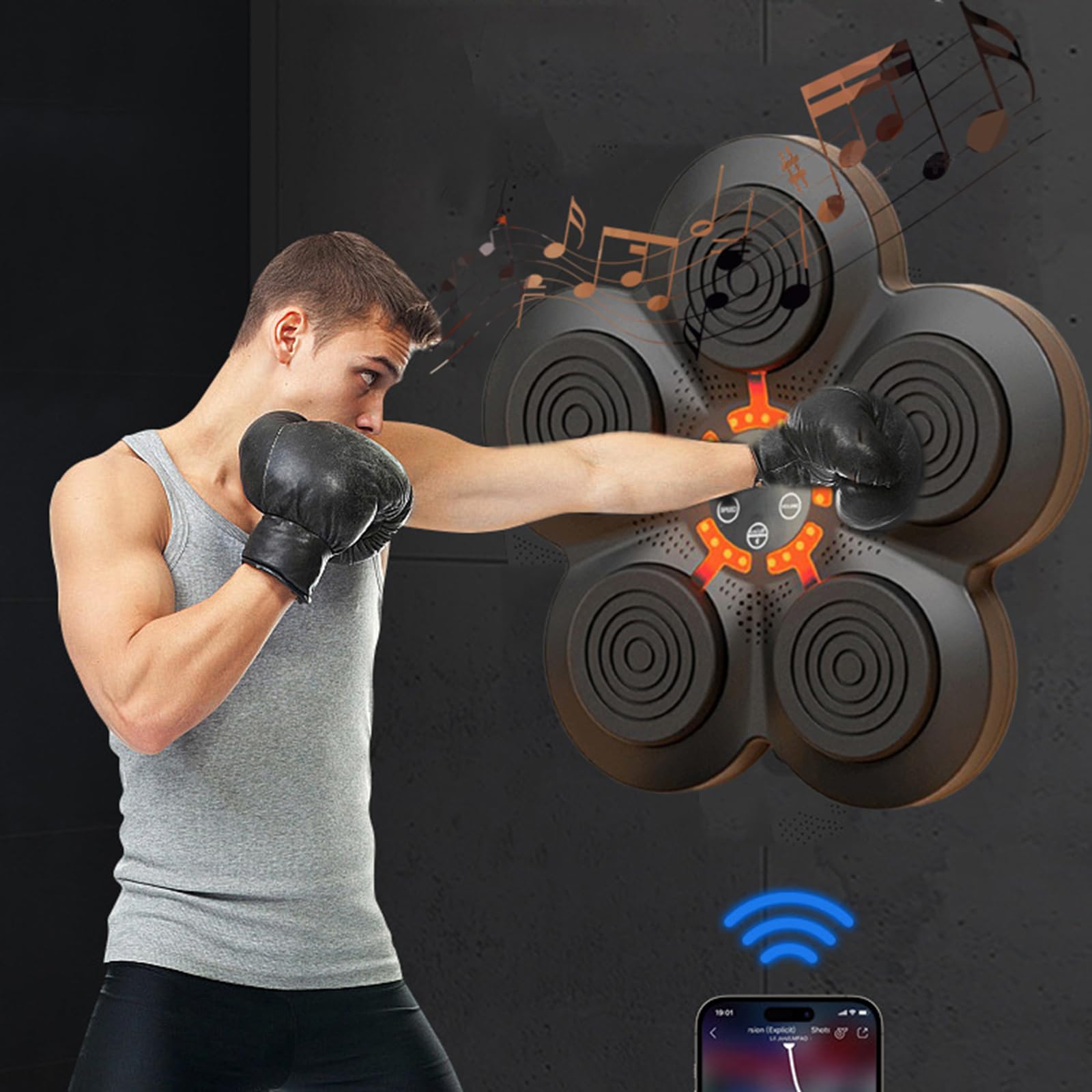 Macchina Da Boxe Musicale Silencomfort – 9 Velocità Con Luci E Bluetooth Per Allenamento E Divertimento