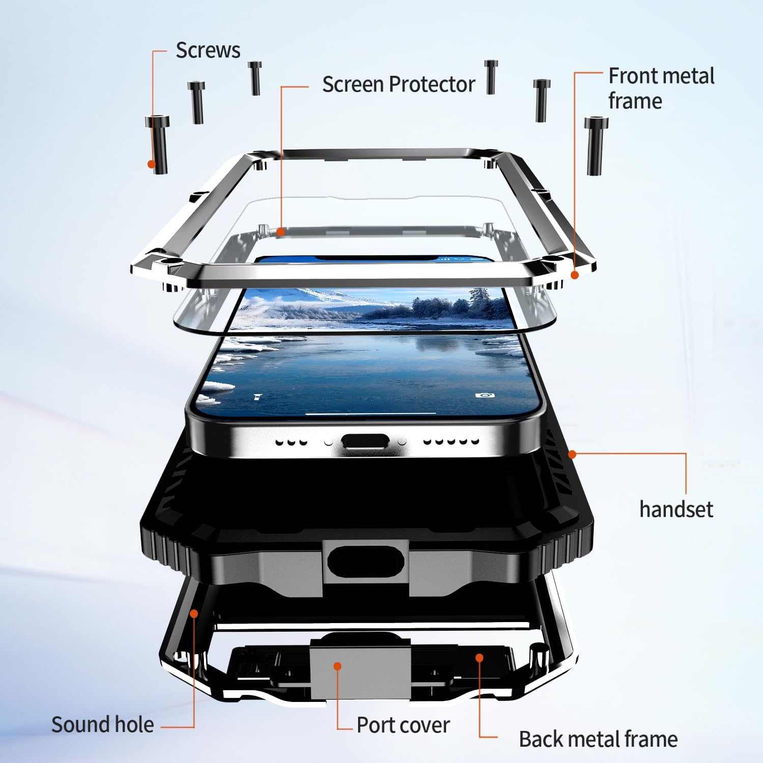Lunivop Compatible with iPhone 16e Case Heavy Duty Protection Dustproof Built in Screen Protector Rugged Stand 360 Full Body Military Grade Metal Bumper Phone Cases (Silver 2025) - Image 6