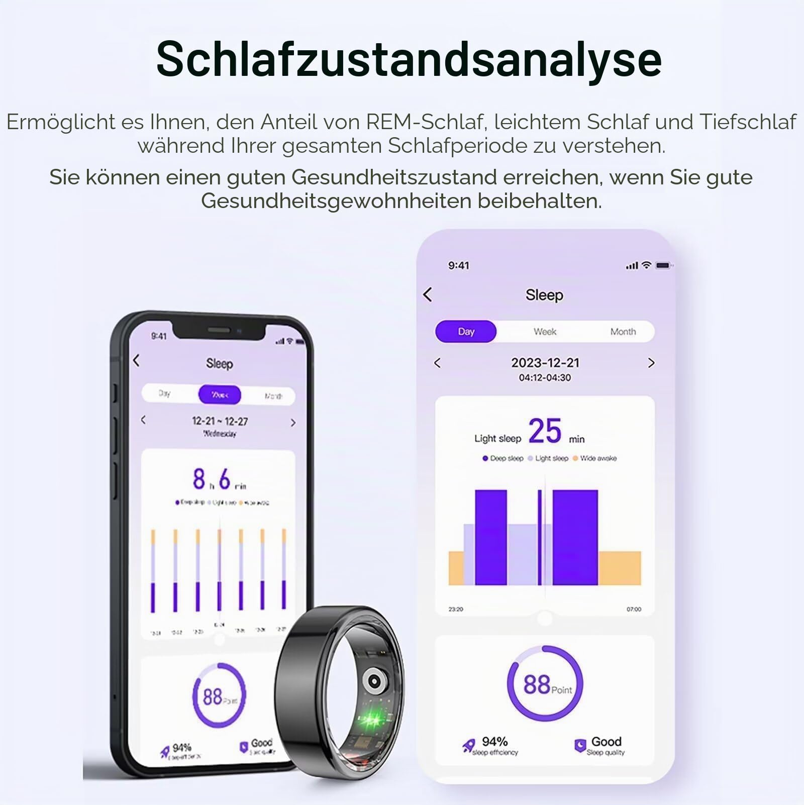 Smart Ring Fitness Tracker Smartringe für Herren Damen Smart Ring Android Smartring Fitnessring Schlaftracker Gesundheitsring Herren Schrittzähler Fitnesstracker Pulsmesser Sport Rosegold Schwarz