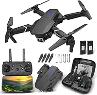 Drone com Camera E88 Drone Profissional com Controle Remoto e Bolsa, Modo sem Cabeça, Retorno Automático de Uma Tecla