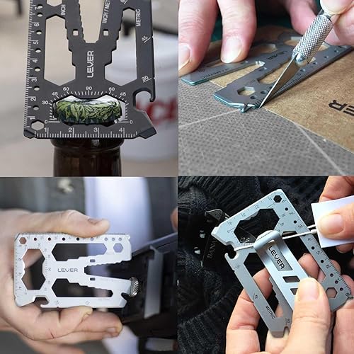 Miniatura 5 de Toolcard Pro con clip para dinero, multiherramienta para tarjetas de crédito 40 en 1, elegante cartera minimalista de acero inoxidable y clip para