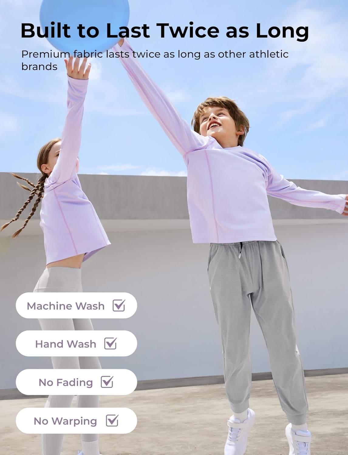 PATPAT Kids Long Sleeve T-Shirt, Quick-Dry UPF 100+ Rash Guard Tee with Thumb-Hole & Reflective Strip for Boy Girl Youth - Image 5