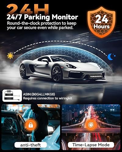 Miniatura 4 de Cámara de tablero frontal y trasera 4K+1080P+1080P, cámara de control de 3 canales, tarjeta de memoria gratuita de 128 GB, GPS integrado WiFi de 5.8
