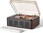 CD Player with Speakers Bluetooth Nostalgic Retro Portable CD Players for Home Wood Music Player FM Radio for HomeWired and Remote Control-Walnut Brown