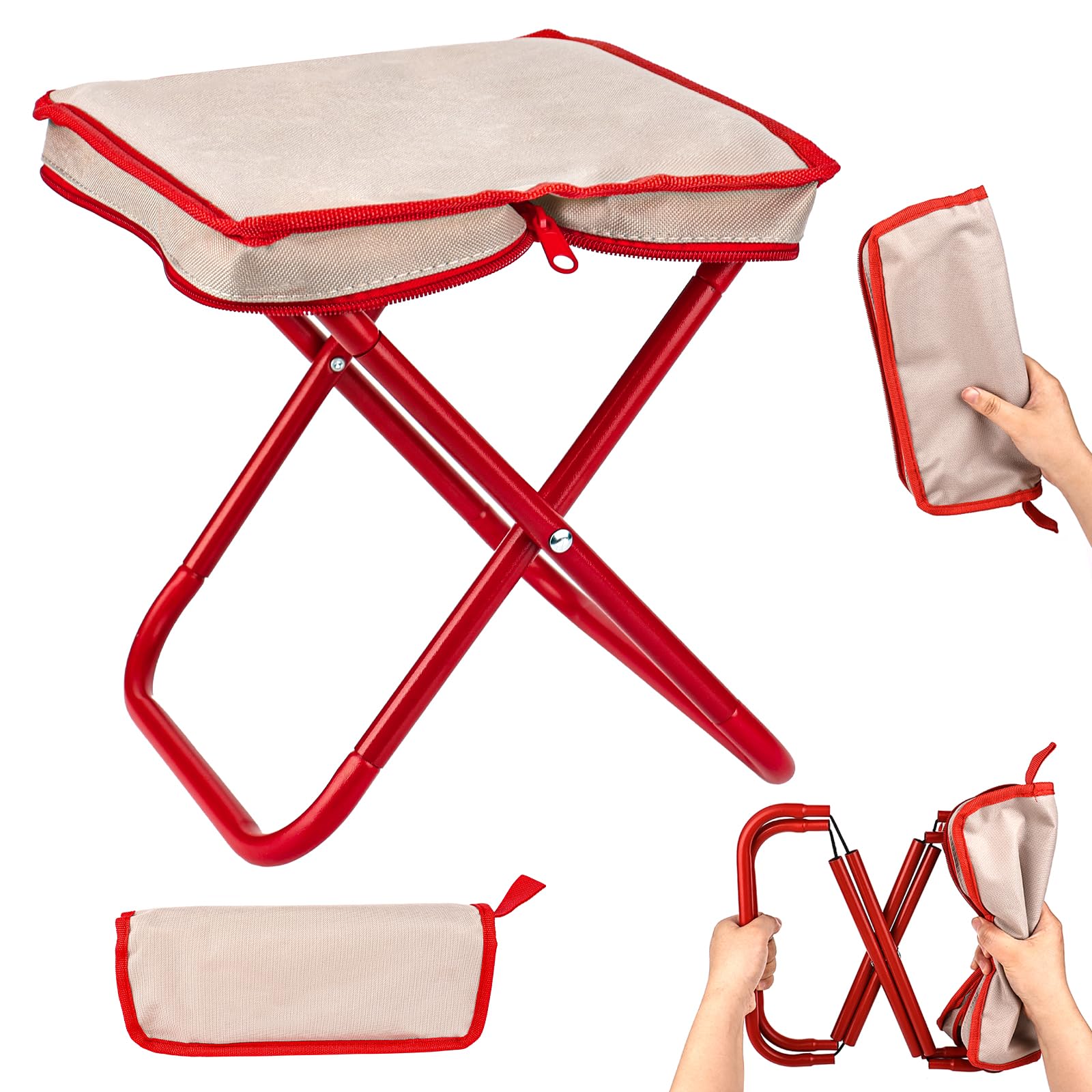 Portable Folding Camping Stool Mini Folding Stool and Lightweight Seat Folding Stool for Garden Camping Travel Hiking Garden Fishing BBQ Beach