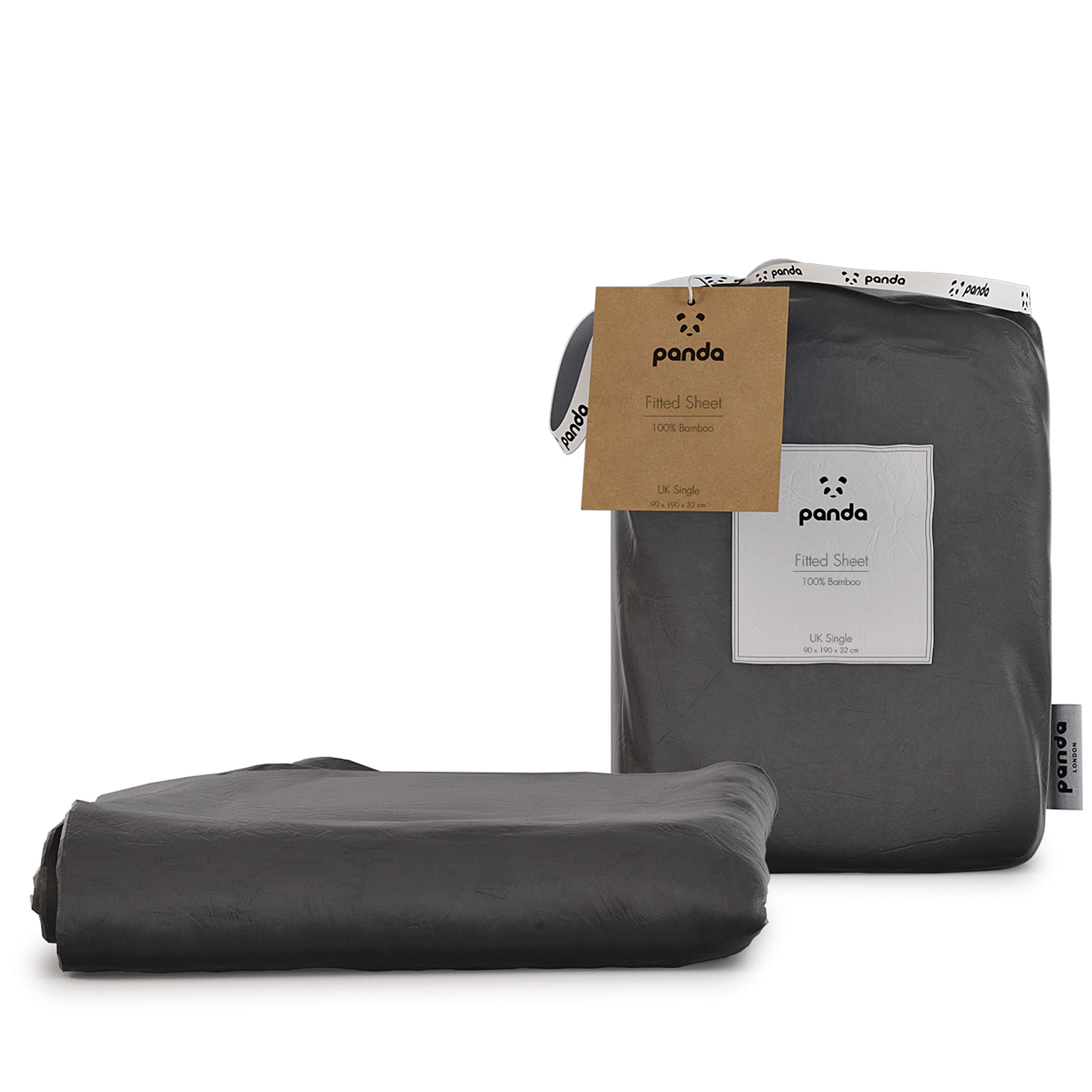 Panda Urban Grey Panda® 100% Bamboo Organic Duvet Cover - Uk Single, | Breathable, Hypoallergenic, Antibacterial | High Thread Count | Natural Choice For Skin & Hair | Thermoregulating For Quality Sleep
