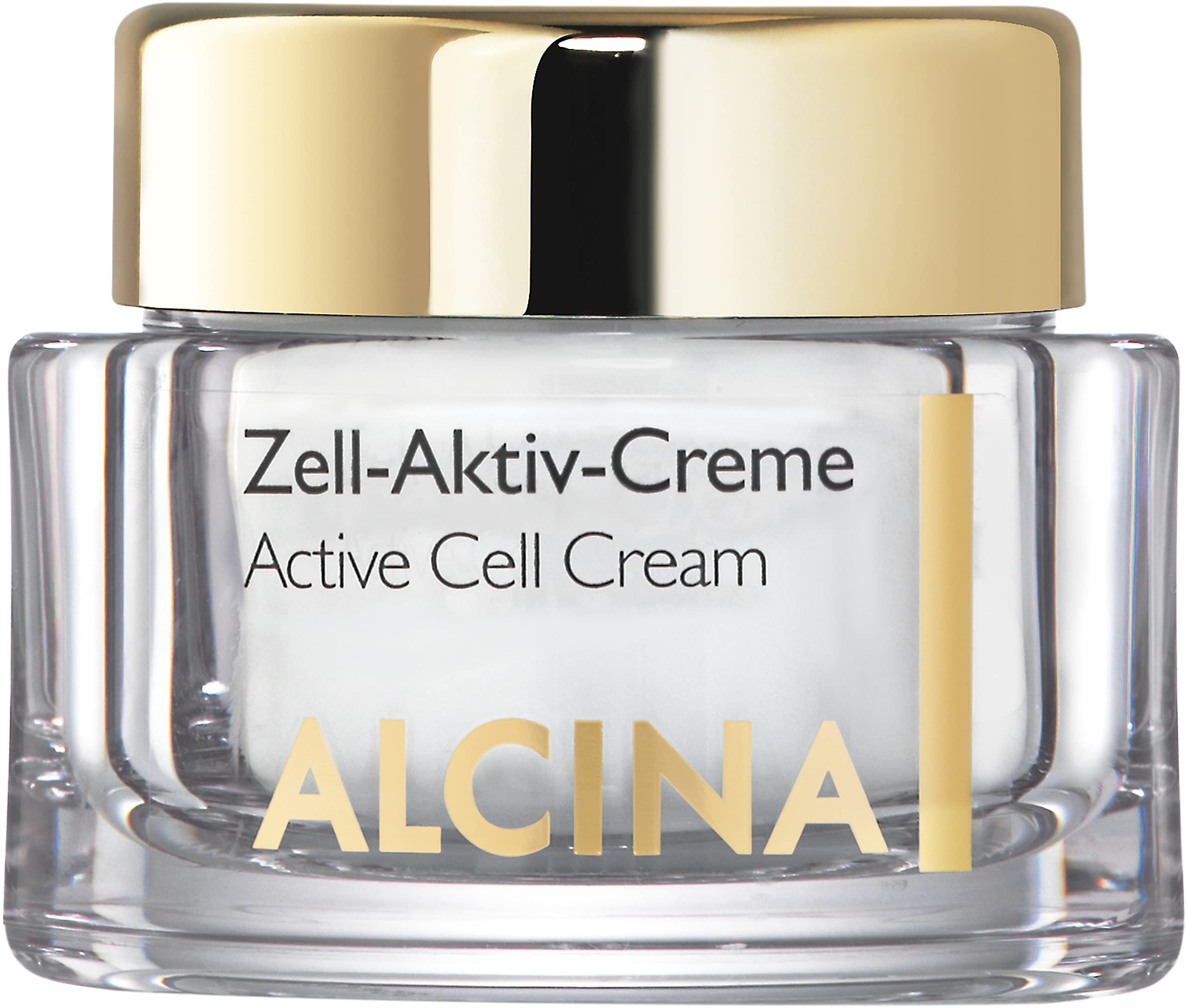 ALCINA Zell-Aktiv-Creme - 1 x 50 ml - Straffung der Gesichtskontur - Unterstützt hauteigene Collagenproduktion - Fältchenreduktion für glatteres Hautbild - Mit Pentapeptiden & Algenextrakten