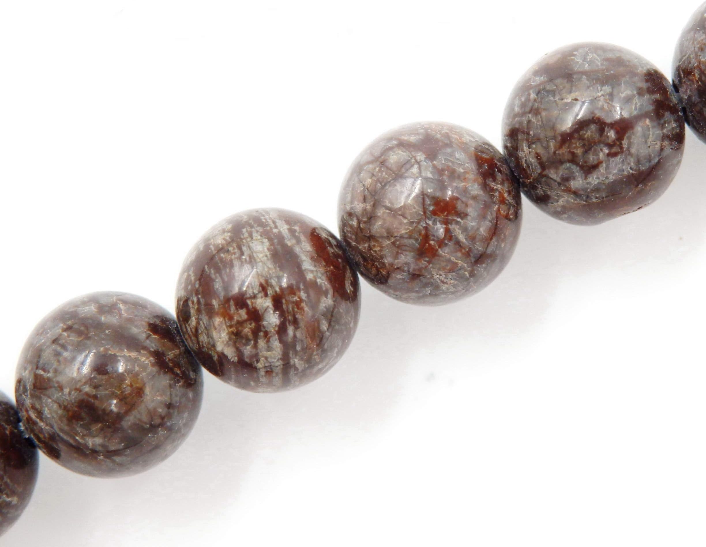 malahillMalahill semiprecious Stone Beads for Jewelry Making, Sold per Bag 5 Strands Inside, China Snowflake Obsidian 6mm