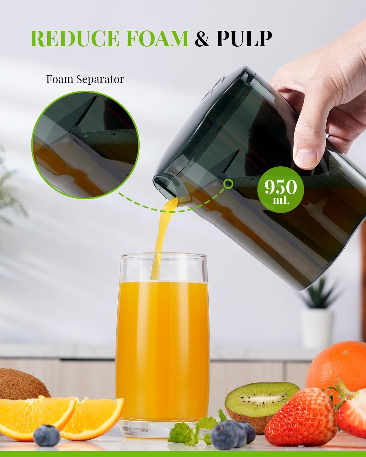 GDOR Entsafter 800W Juicer aus Edelstahl 76mm Großem Mund Entsafter Gemüse und Obst 3 Geschwindigkeitsstufen Juicer Machine Schnelles Entsaften Zentrifugaler Leicht zu Reinigen mit Bürste BPA-frei