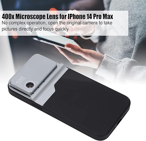 Miniatura 2 de Microscopio de teléfono 400X, microscopio de bolsillo 400X con luz LED y clip universal para teléfono para iOS 14 Pro Max, enfoque rápido,