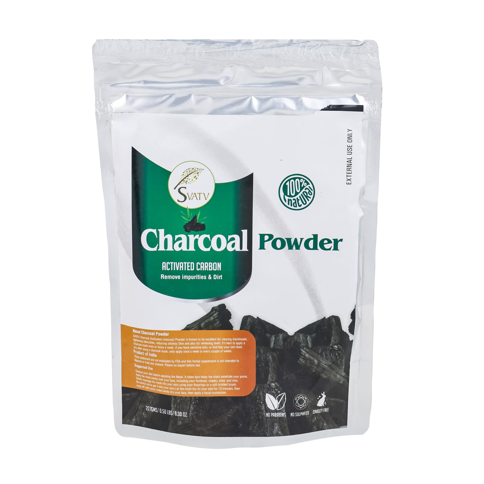 Activated Charcoal Powder | Kohle Pulver | Deep Cleanses & Detoxifies Skin & Hair | Ingredient for Tooth Powder | 8 oz 227 Gram Half Pound