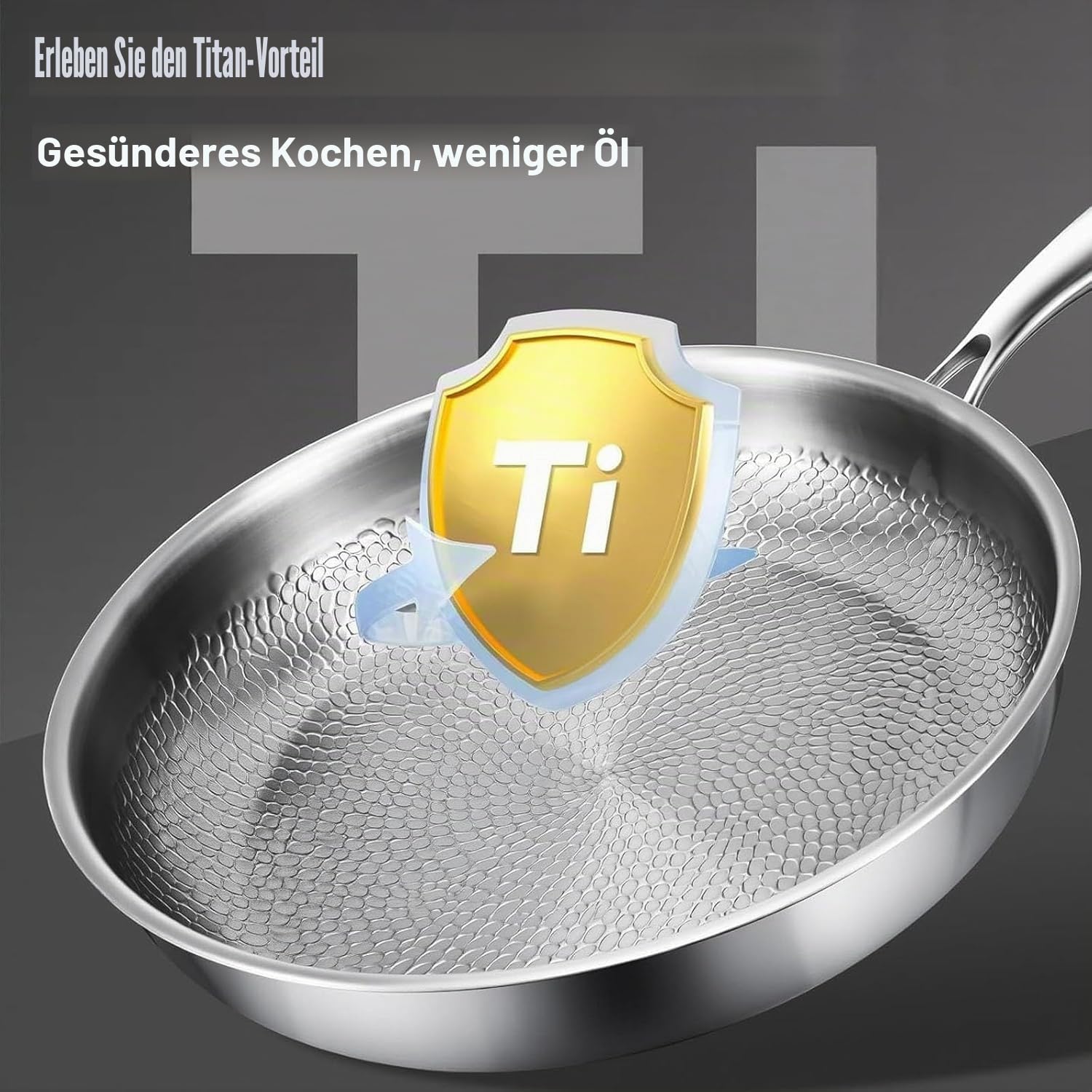 Titanium Antihaft-Bratpfanne mit Deckel – Kratzfeste Nutri-Pfanne für alle Herdarten – langlebiges & vielseitiges Kochgeschirr für gesundes Kochen (mit Deckel, 30 cm)