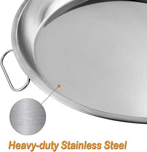 Miniatura 5 de MixRBBQ Bandeja de goteo de acero inoxidable, accesorio para asar huevos verdes grandes, también se adapta a parrillas de carbón Weber Kettle para