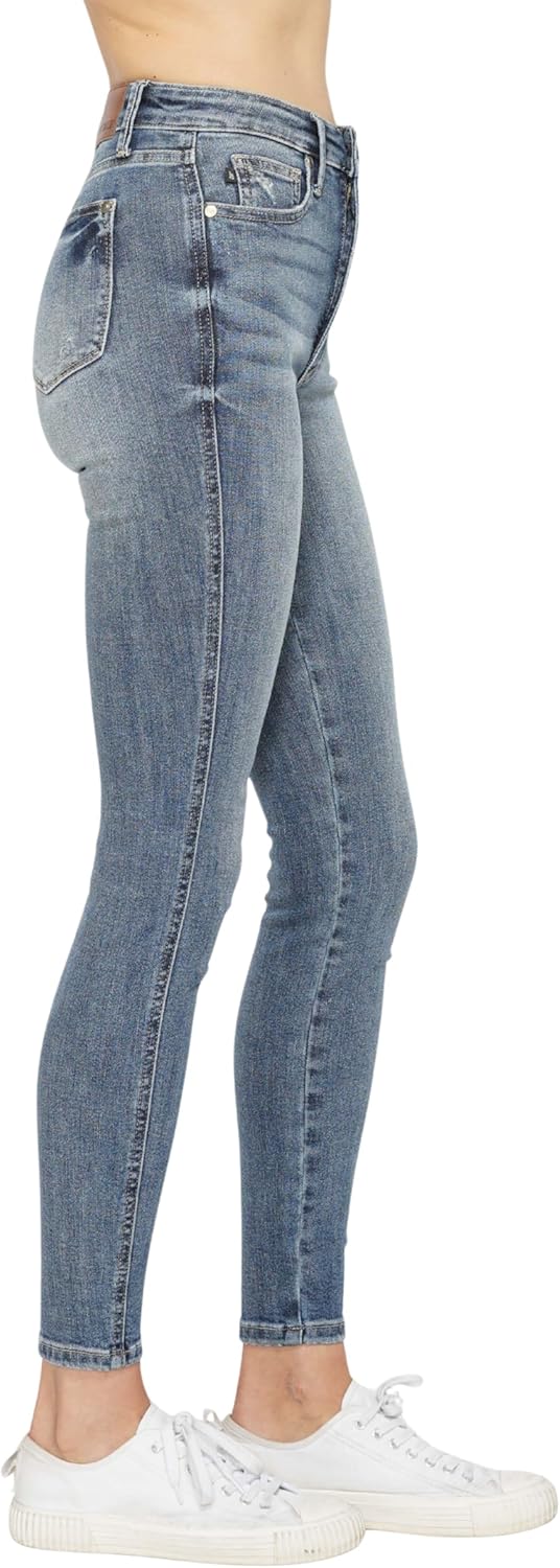 Judy Blue High Waist Tummy Control Contrast Wash Skinny Jeans for Women