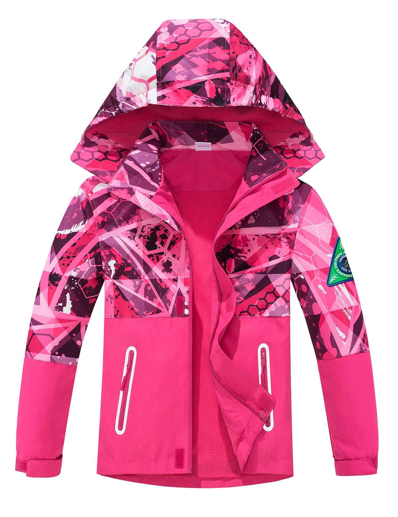 Echinodon Kinder Gefütterte Jacke Jungen Outdoorjacke wasserabweisend winddicht Übergangsjacke