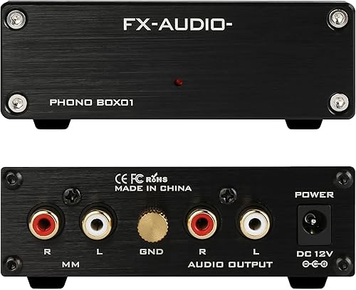 FXAUDIO BOX01 - Preamplificador de tocadiscos de teléfono, reproductor de discos de vinilo LP, preamplificador de fono Mini MM, salida RCA,