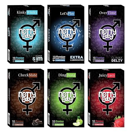 NOTTY BOY MULTI VARIETY HONEYMOON CONDOMS PACK FOR MEN - (6X10s)
