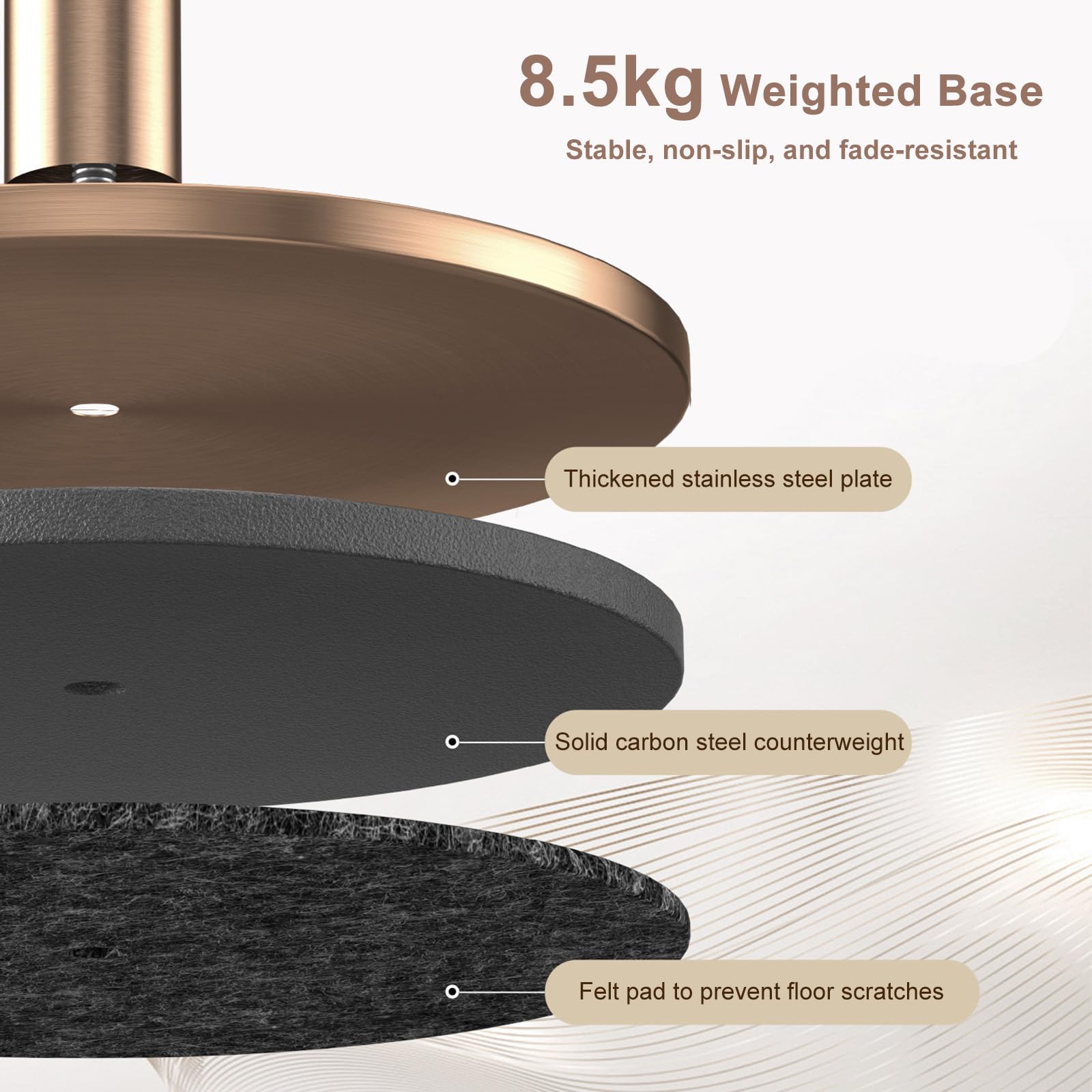 Lot de 2 Poteaux de Guidage avec Corde en Chanvre 1,5 m, Barrière de File avec Base Lestée pour Mariages, Hôtels, Tapis Rouge, Événements brown