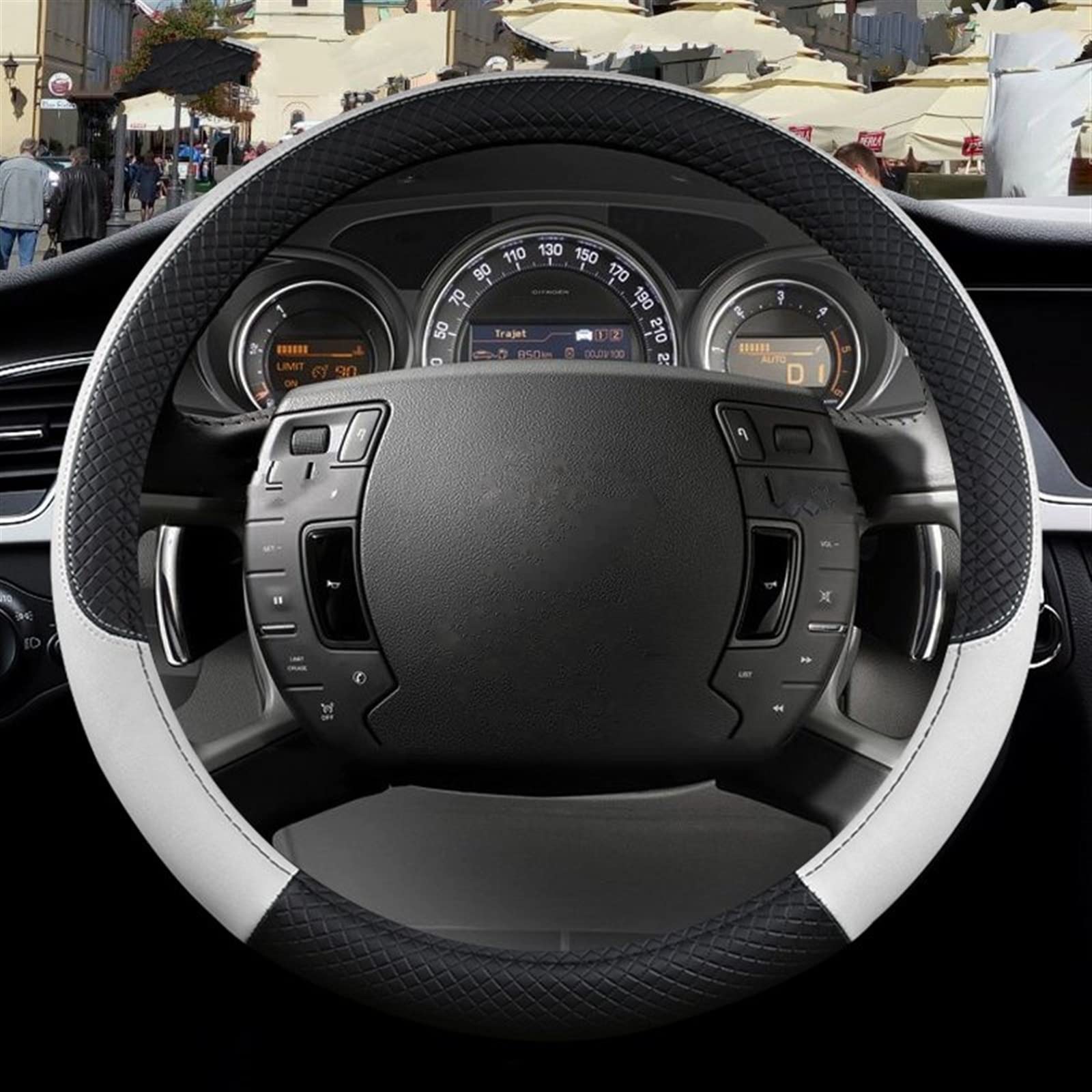 Cubre Volante Microfibra Forma O Para Citroen C1 C2 C3 C4 C5 Para C4L Para Berlingo C4 Para PICASSO C5 Para AIRCROSS Cubierta Volante Coche PU Cuero Antideslizante Automóviles Cubre Volante Coche