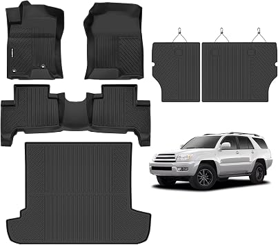 Naibeve Floor Mats for 2003-2009 Toyota 4Runner - All Weather Custom for Toyota 4Runner Floor Mats & Cargo Mat & Backrest Mats Waterproof Interior Accessories
