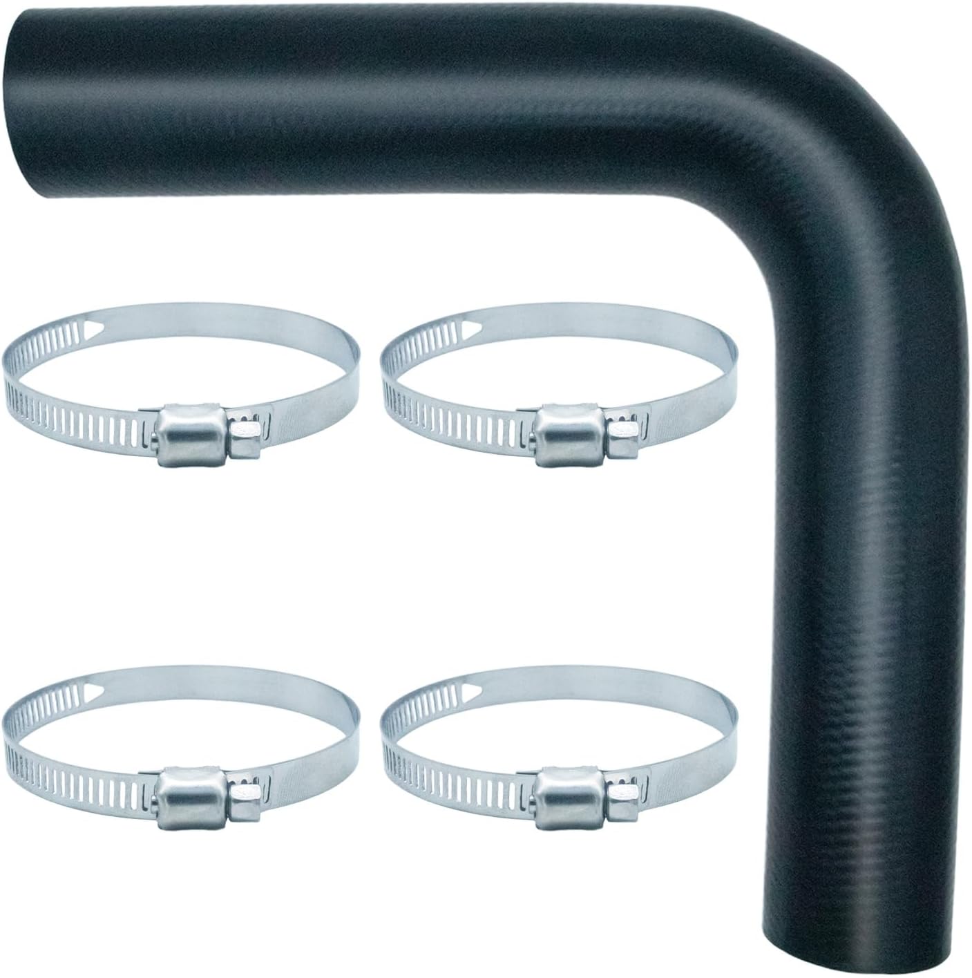 Gasoline Fuel Filler Neck Hose 1.5 inches Inside 90 degree (1.5" ID 15 7/8" Long) with 4 Hose Clamps Reinforced Gas tank