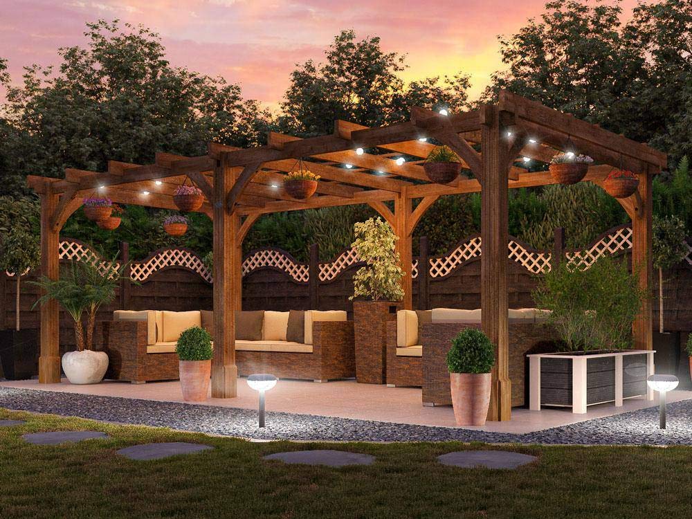 Dunster House Atlas Pergola Wooden Garden Shade Kit (W6m x D3m) Buy