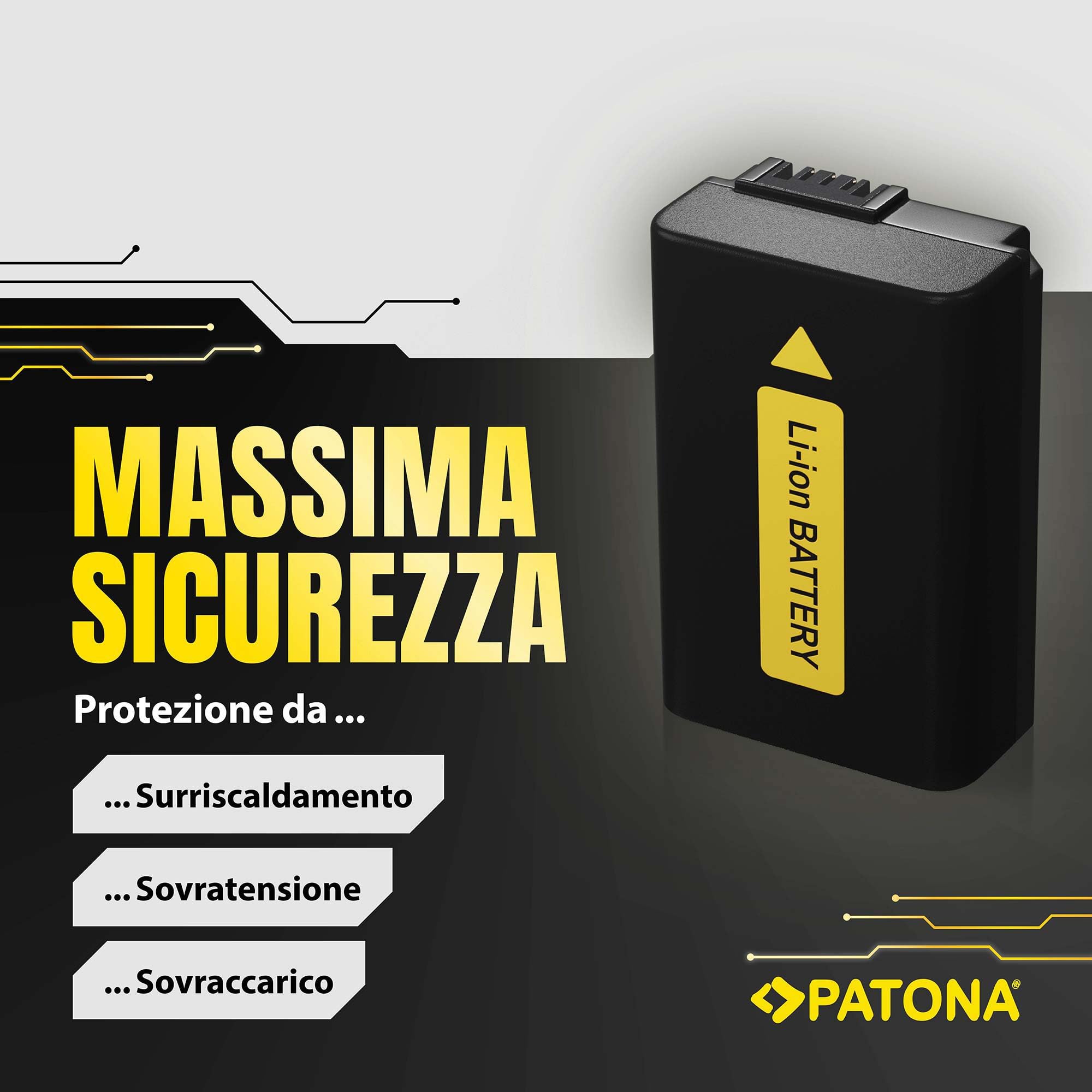 PATONA 2x Batteria NP-FW50 (950mAh) – ricambio per Sony Alpha 6000 6100 6300 6400 6500, ZV-E10, A7 II, A7R II, A5100, NEX, RX10 II–IV – si ricarica nel caricabatterie originale