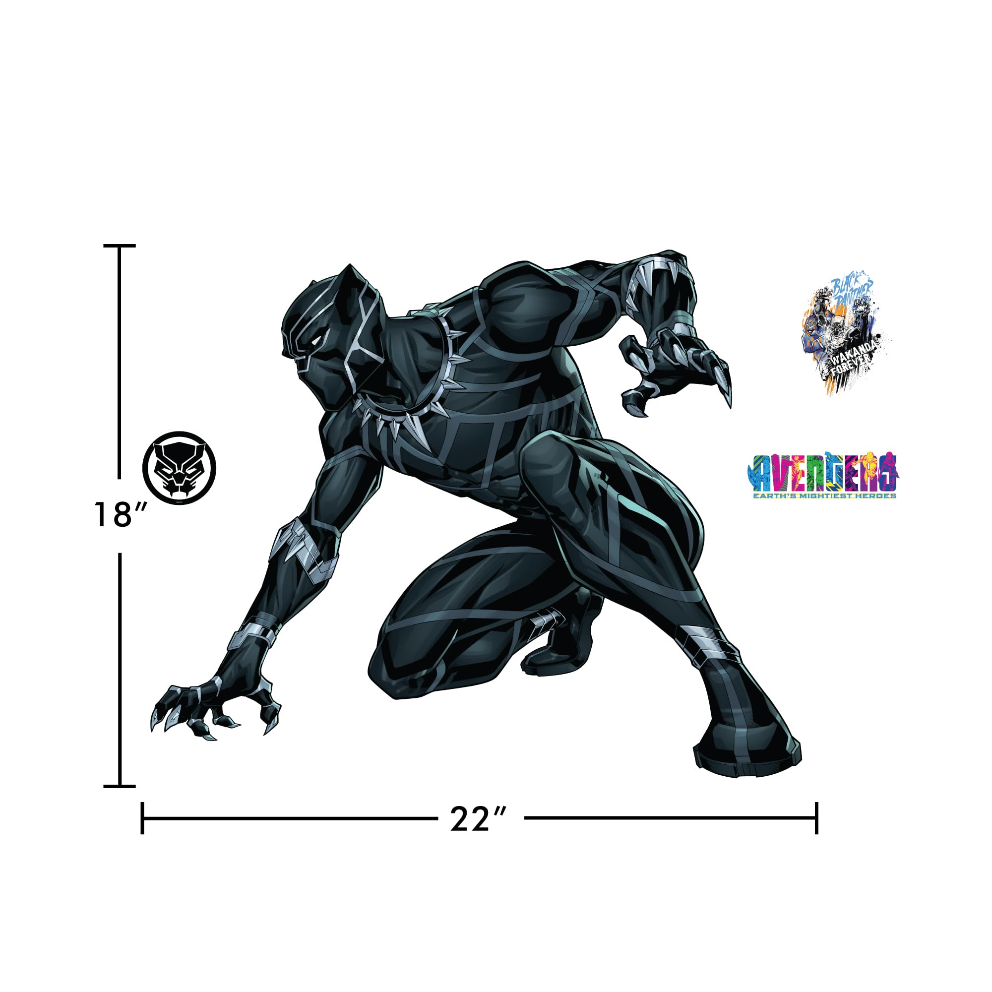 Amazon.com: Wall Palz Marvel Black Panther Wall Decal - Augmented