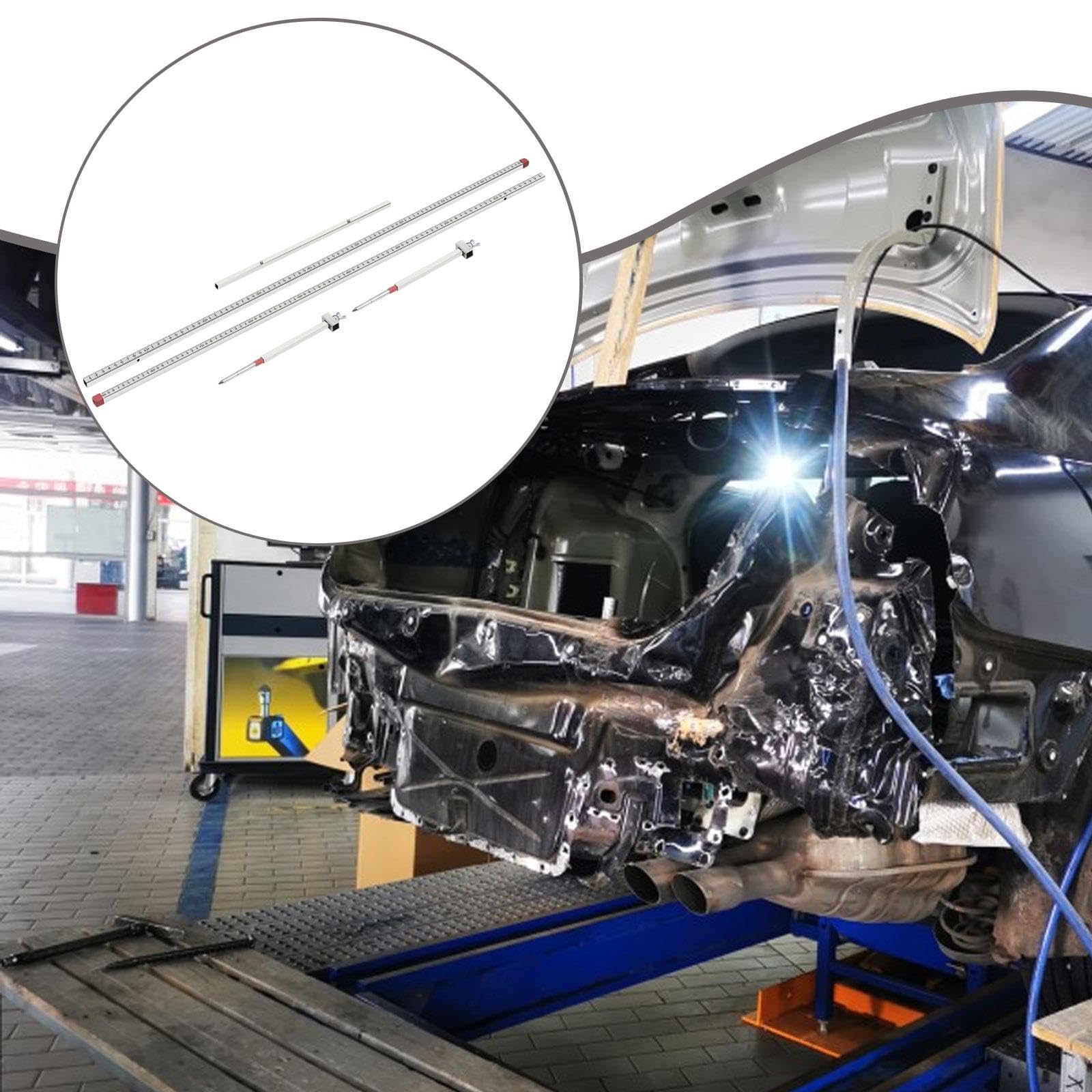Milageto Règle de Mesure 2D pour la réparation et Le Remplacement de châssis Automobiles. Facile à Utiliser. Véhicules avec Fixations Robustes. Machine à
