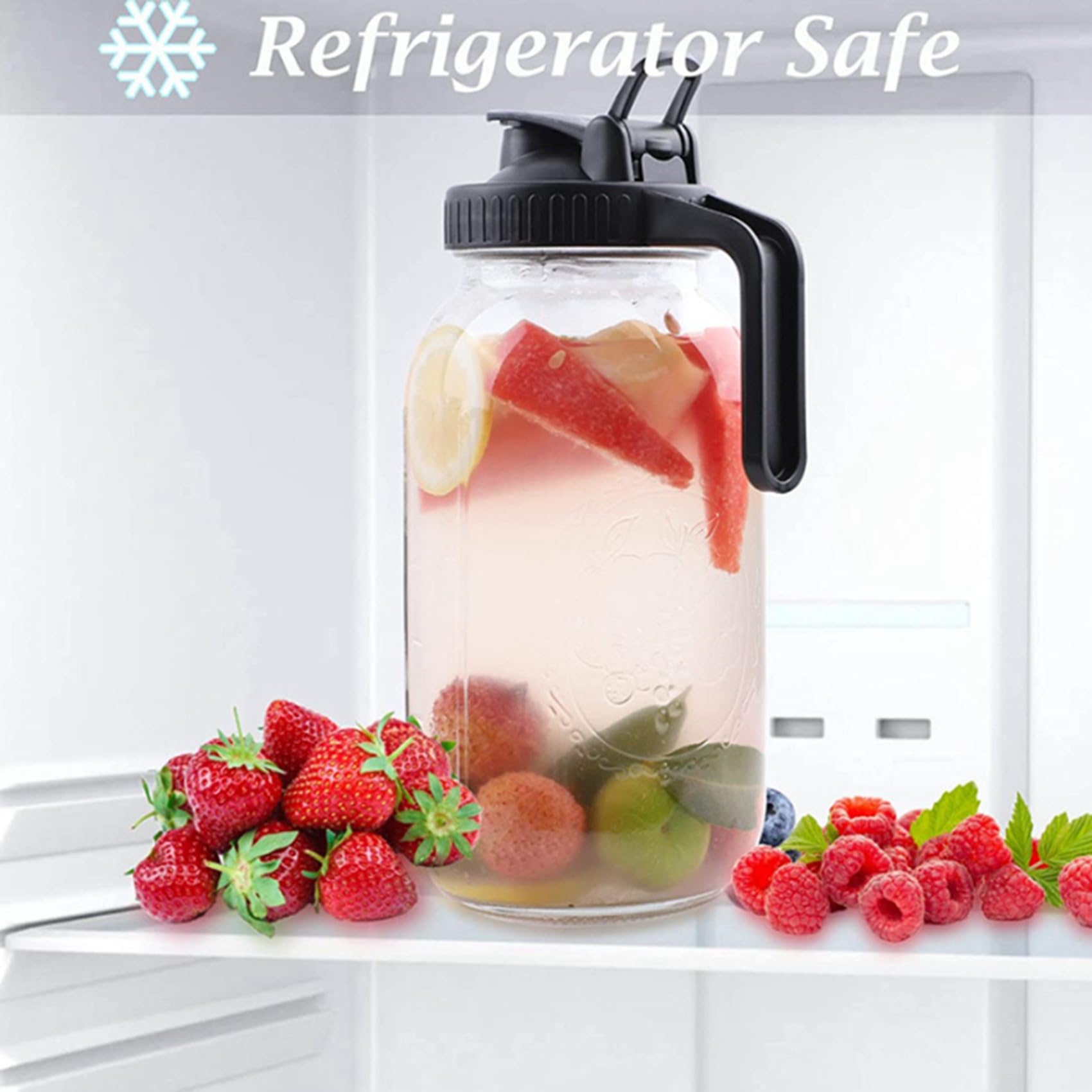 2X Cafetera de Preparación en Frío Jarra de Preparación en Frío de 64 Oz con Filtro Súper de Acero Inoxidable para Café Preparado con Hielo, Té Helado-A