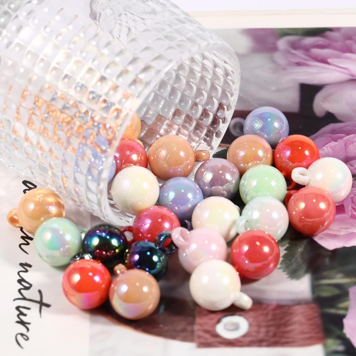 20Pcs Acrylic Pendants Beads 16 * 21mm Christmas Beads AB Solid Color UV Color can DIY Accessories Bunch of Grapes Earrings Necklaces Pendants Jewelry Making Keychain - Image 6