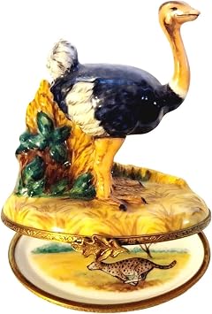 Limoges Ostrich Trinket Box for Bird Lovers