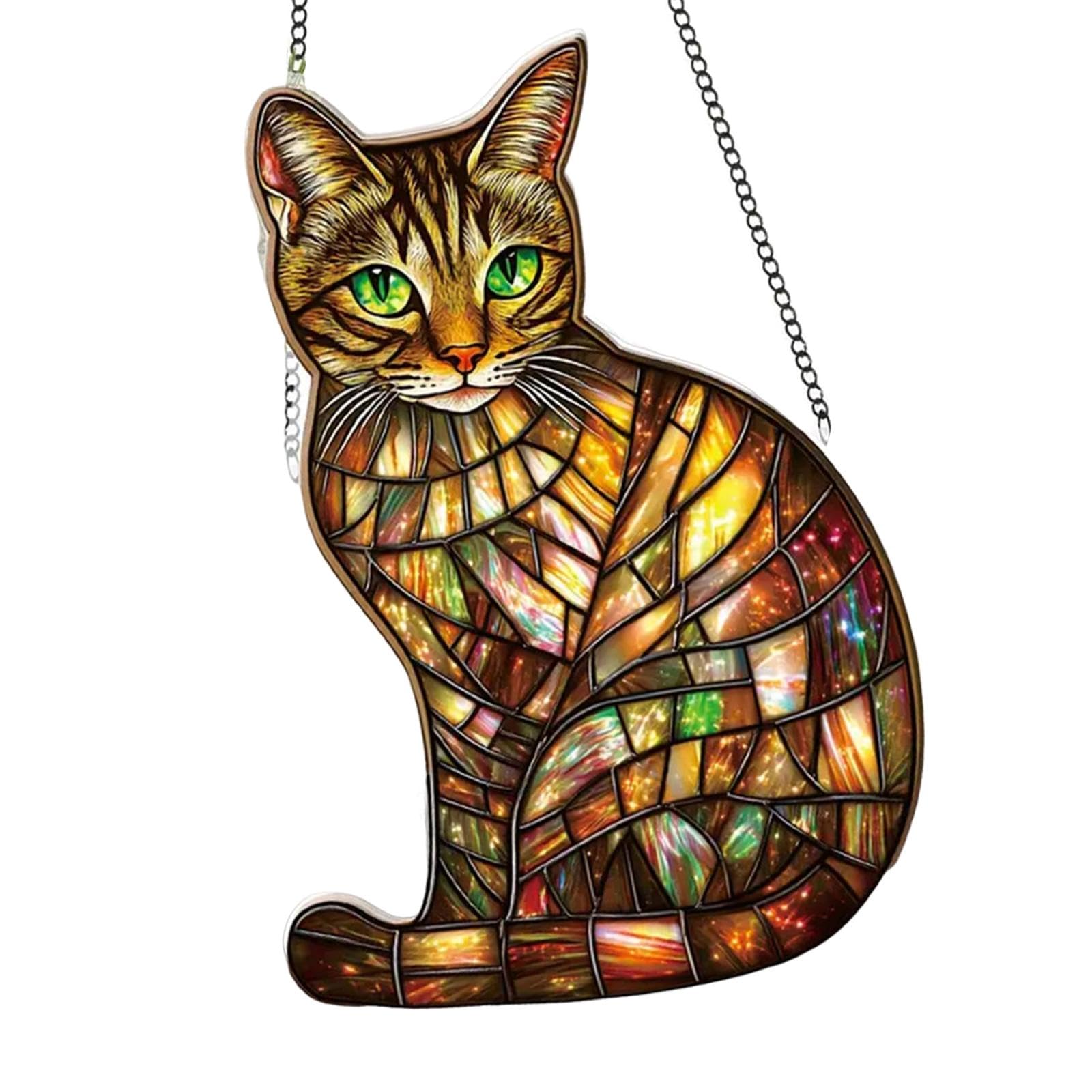 2D Acrylic Hanging Suncatcher Cat Shaped Wall Art for Playroom Porch Balcony-image-21