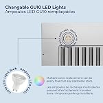 Hauslane Insertion de la portée du capot 30 Inch, Vent de Hotte pour la cuisine. LED Lampes, Hotte de gamme sans conduit en acier inoxydable, Huche d'évent de cuisine 11.25” C'est profond.
