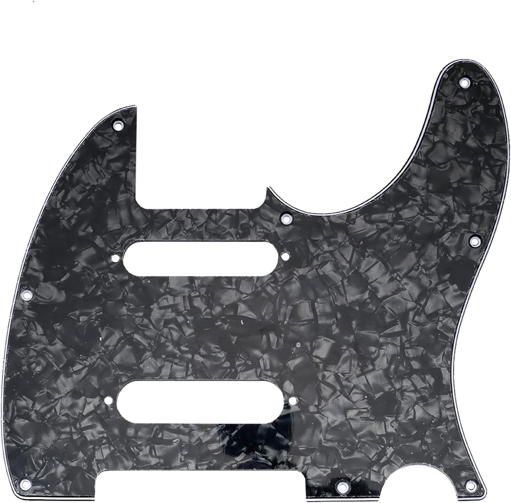 Pro 8 Holes SS Guitar Tele Pickguard for USA/Mexico Fender Deluxe Nashville Telecaster Electric Guitar, 4Ply Black Pearl
