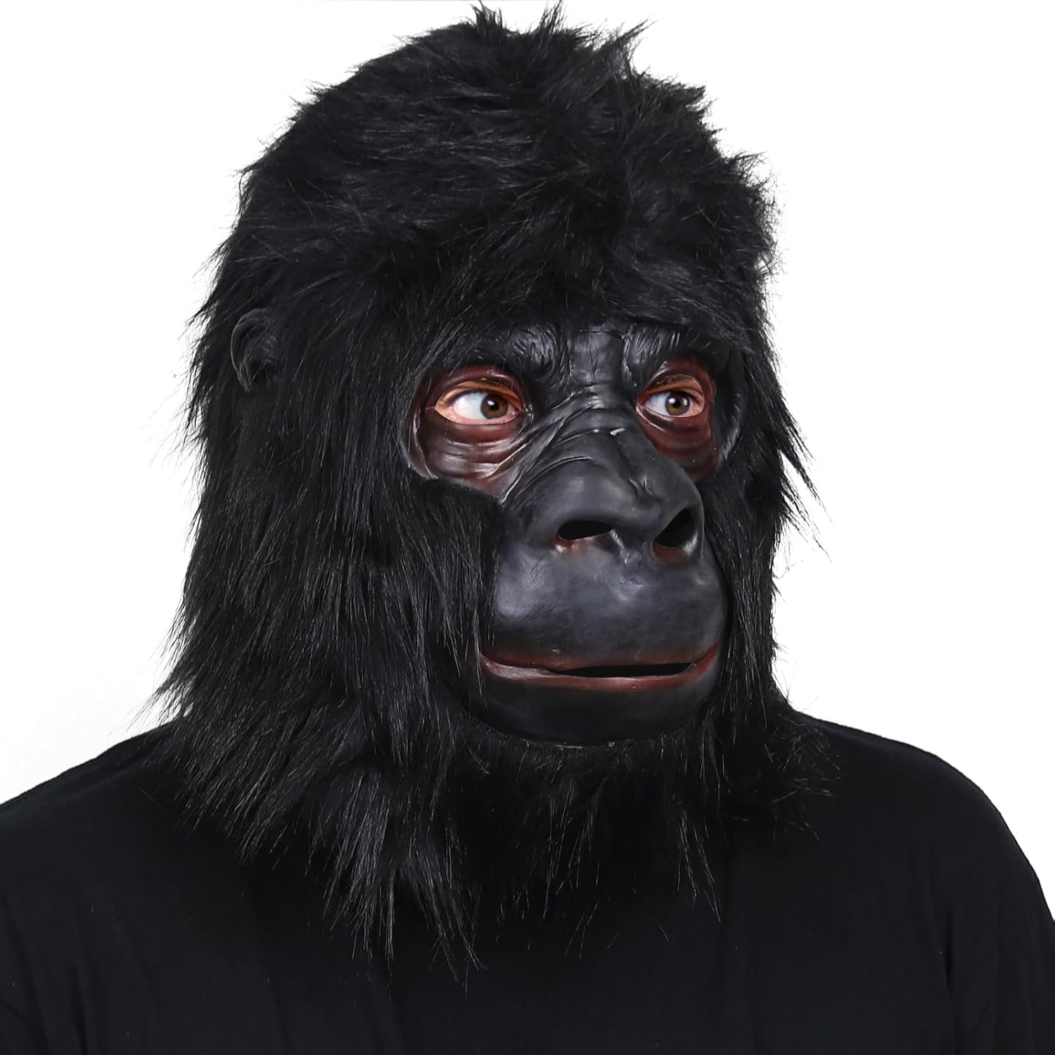 Gorilla Mask Adult Black Monkey Head Mask Funny Animal Latex Mask Ape Costume for Halloween Carnival Party Prop