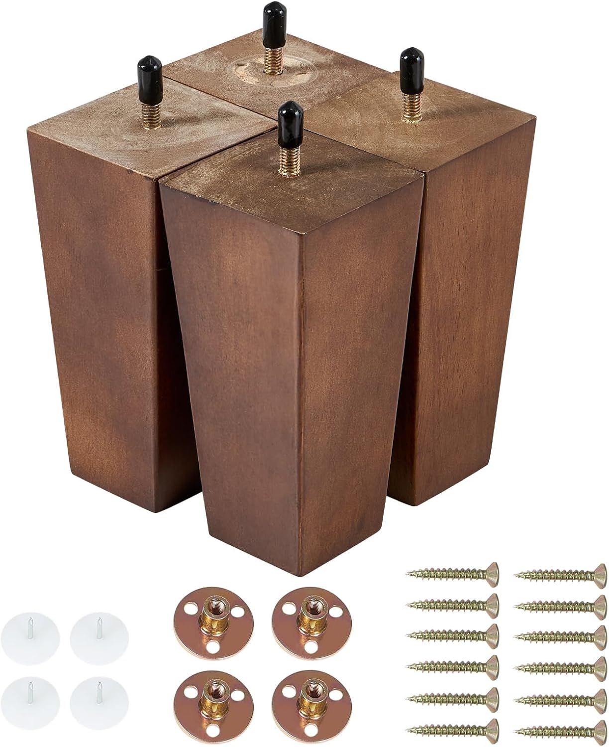 BRIAN & DANY Wood Furniture Legs 6 inch, Square Sofa Legs