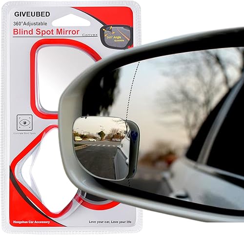 Espejo retrovisor convexo ajustable 360 de vidrio HD, sin marco, para automóviles, camiones y SUV, con forma de ventilador de 2 pulgadas, 2 unidades