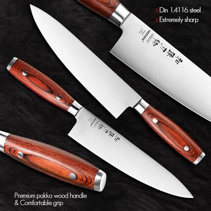 Set Cuchillos Cocina 5 Piezas Acero Inoxidable Base Magnética miniatura 4