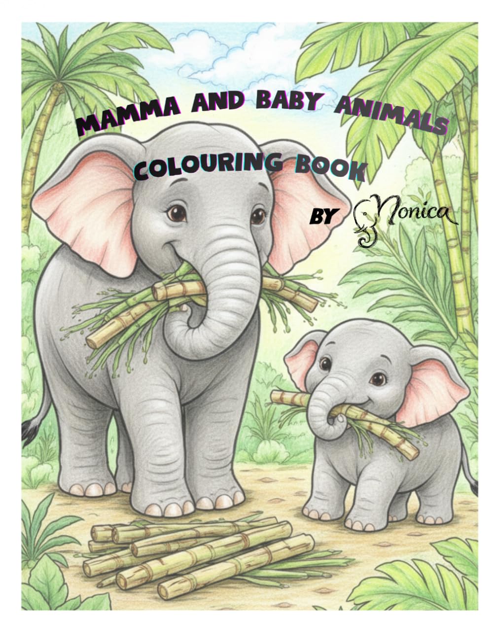 Mamma and Baby Animals Colouring Book: Fun and Easy Colouring Pages for Little Hands