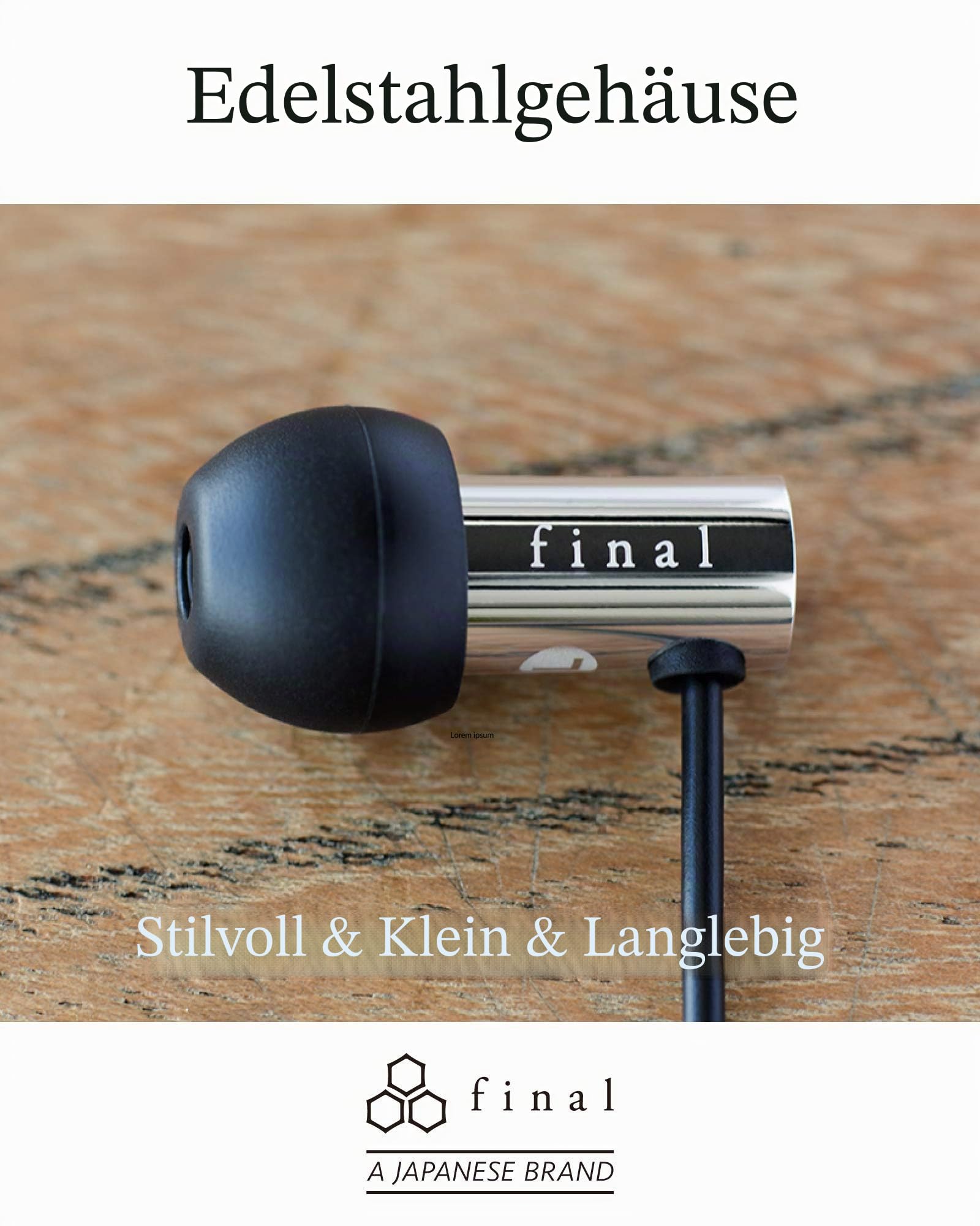 final E3000 Geräuschisolierender In-Ear Kopfhörer - Edelstahl, Silber