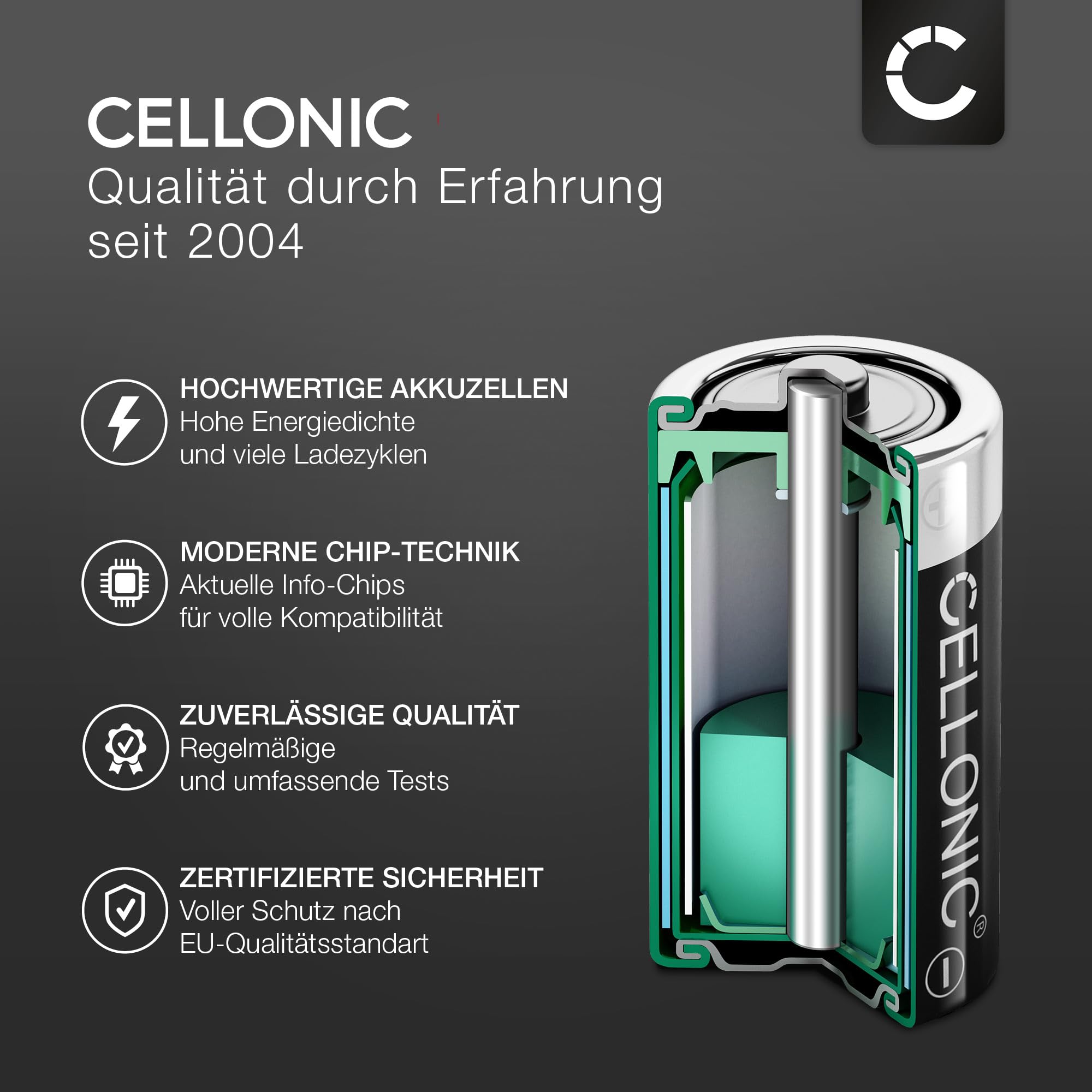 CELLONIC 2X Akku kompatibel mit Verifone VX680, Wireless | 2x, (1800mAh-7.4V-Lithium-Ionen), Zahlungsterminal / POS Akku, für Verifone BMO010002, VX680 Wireless Credit Card Machine