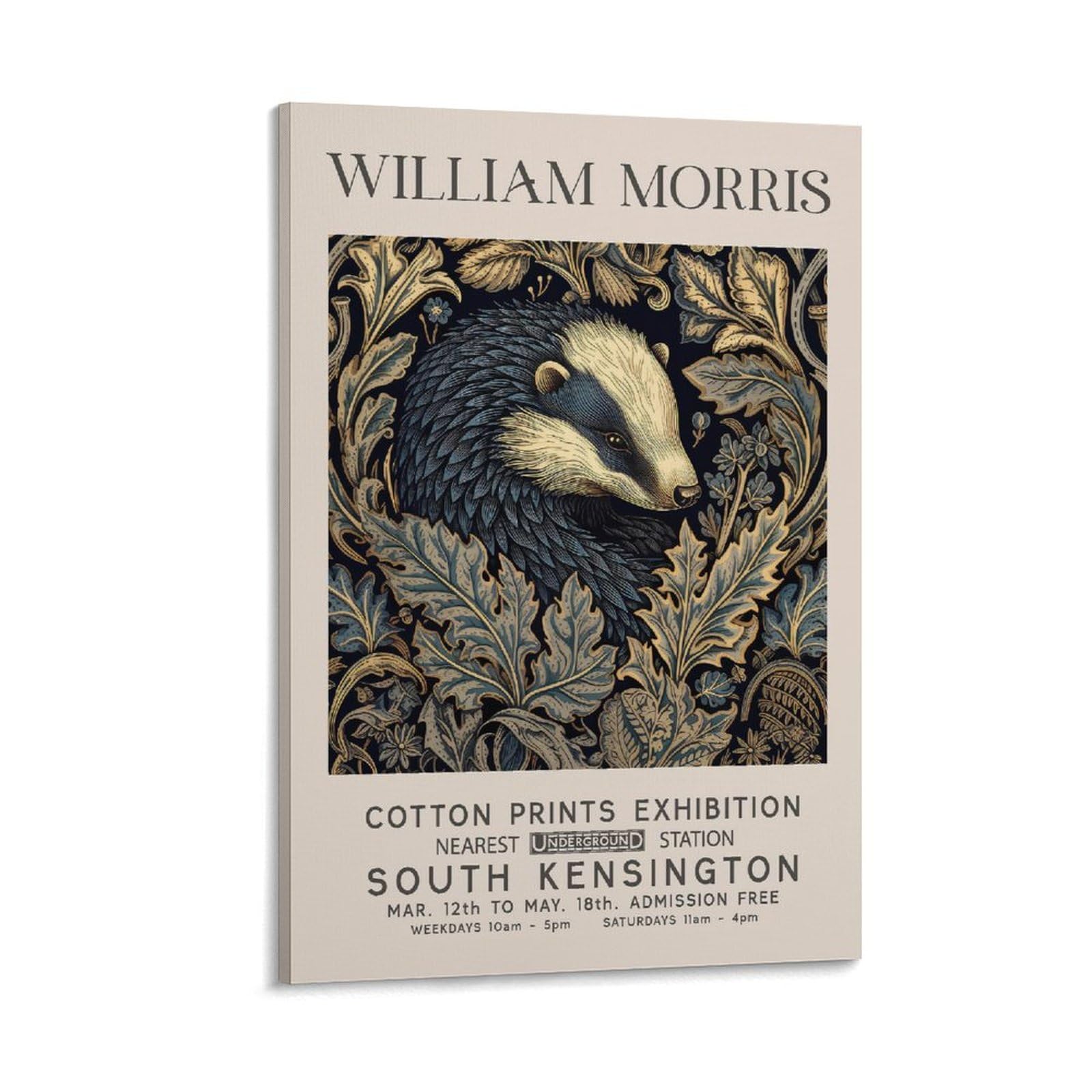 William Morris Badger Flower Posters & Prints For Wall Decor Canvas Wall Art For Living Room Decor 08x12inch(20x30cm)
