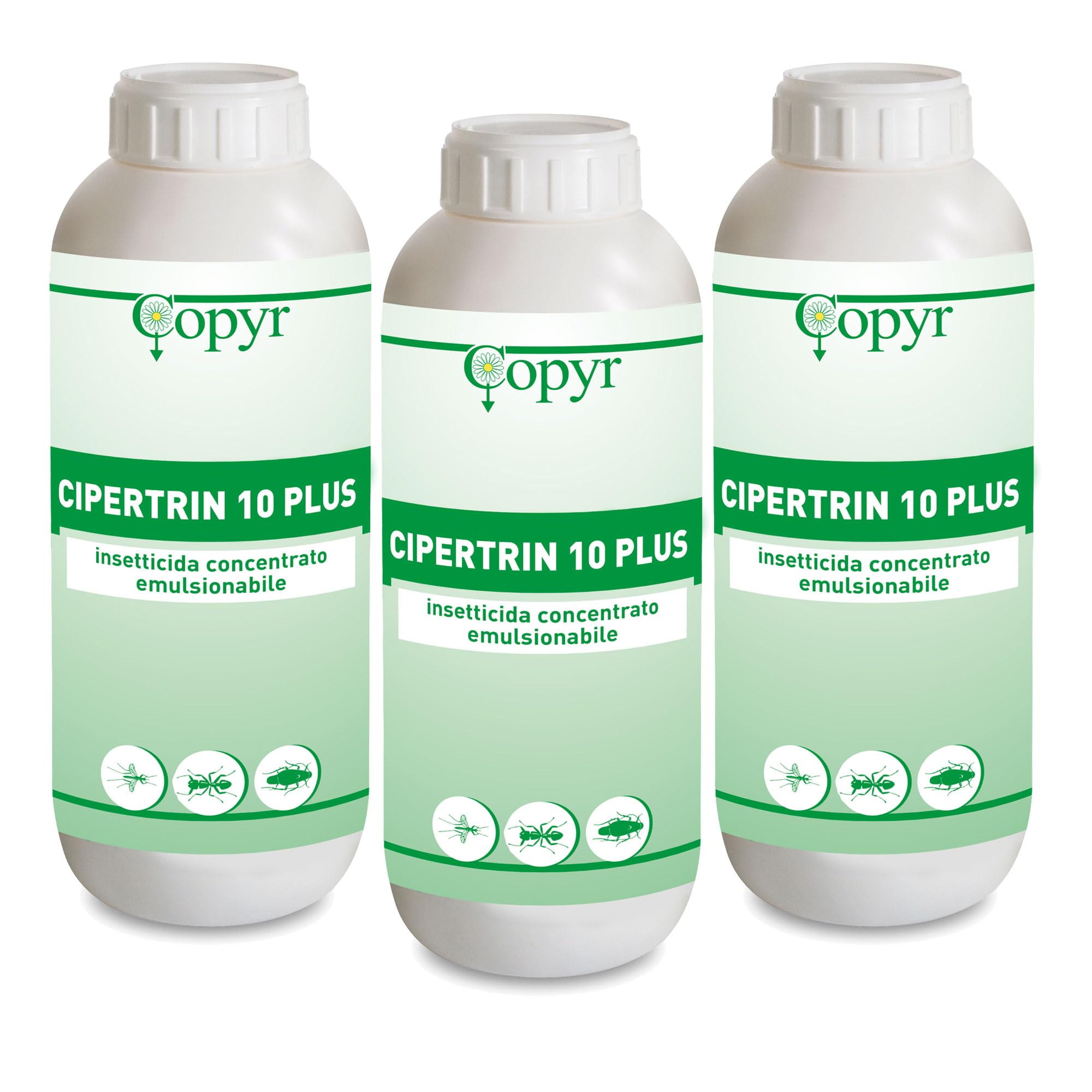 Copyr Cipertrin 10 Plus - Insetticida Antizanzare, Formiche, Scarafaggi e Altri Insetti Striscianti, 1L x 1 Pezzo - Concentrato Emulsionabile Inodore con Cipermetrina, Effetto Residuale (3 Lt)