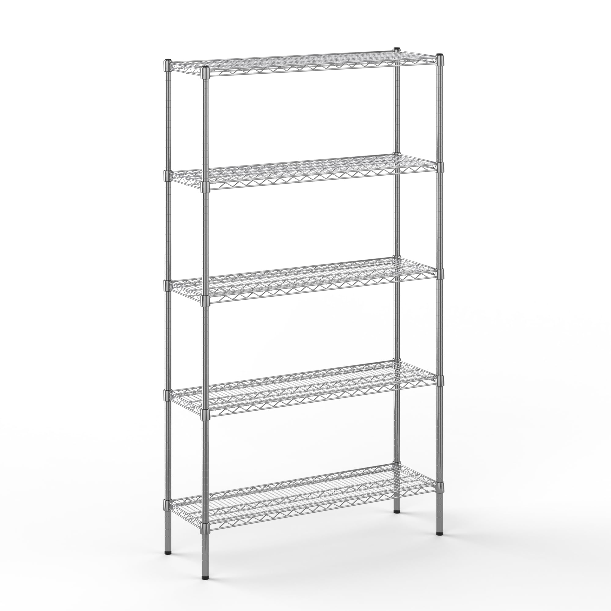 14" Deep x 42" Wide x 74" Height Wire Shelving Kit | 5-Tier | NSF Commercial Storage Rack Unit