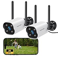 WOLFANG 2K Telecamera Wi-Fi Esterno, Videocamera Sorveglianza con Rilevamento AI
