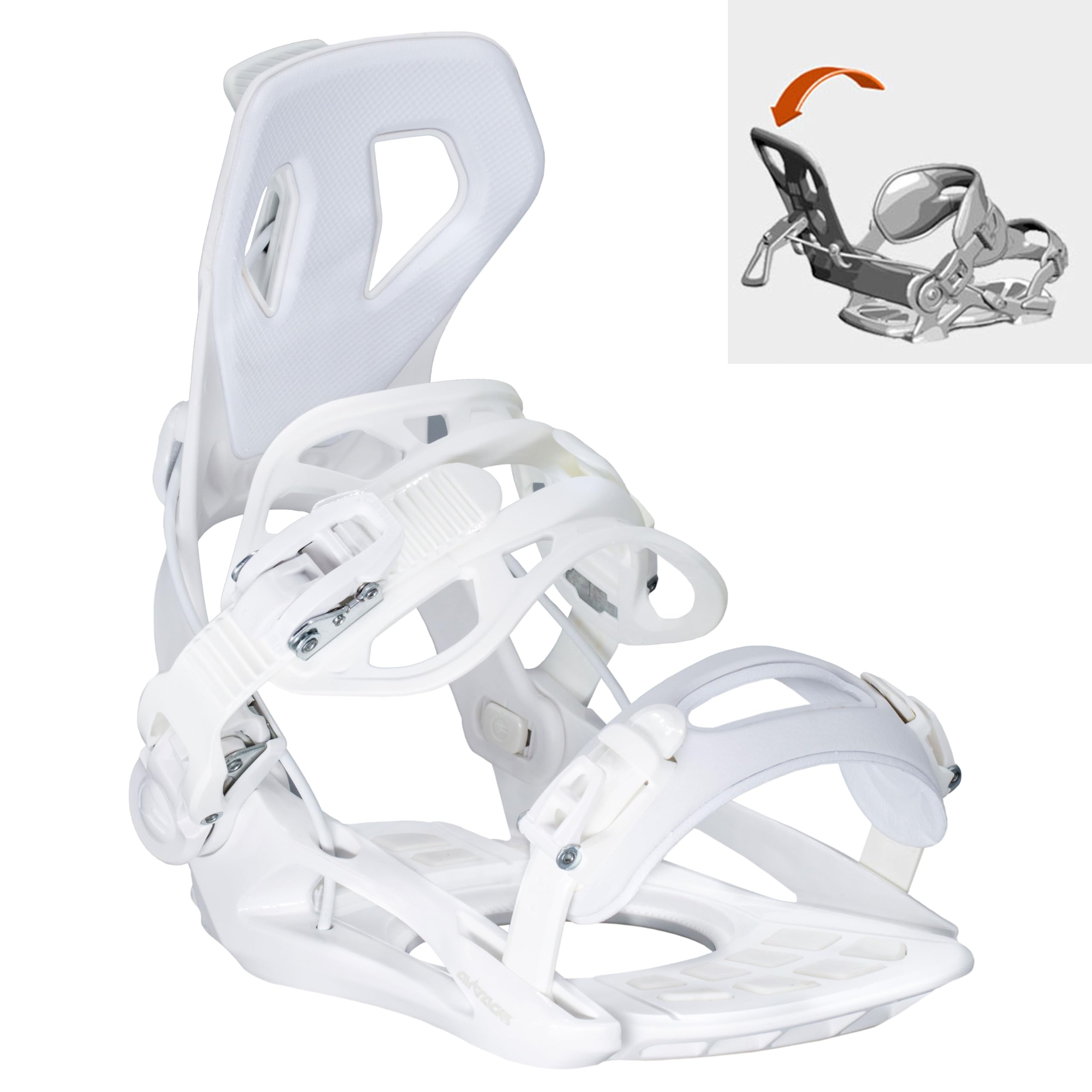 Airtracks Fixation de snowboard Master W Pro Fastec System - Tailles S, M, L (M - Blanc (38-41))