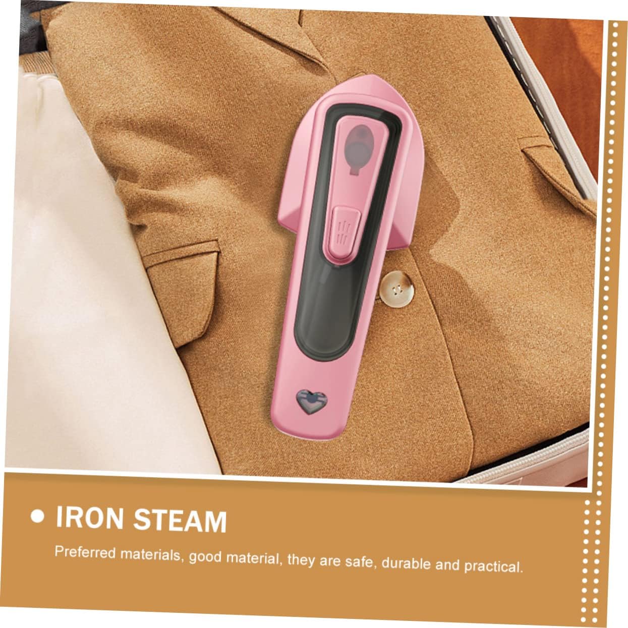 Portable Handheld Garment Steamer for Clothes Mini Electric Iron with Steam for Travel and Home Use Wrinkle Remover for Shirts and Fabrics Pink