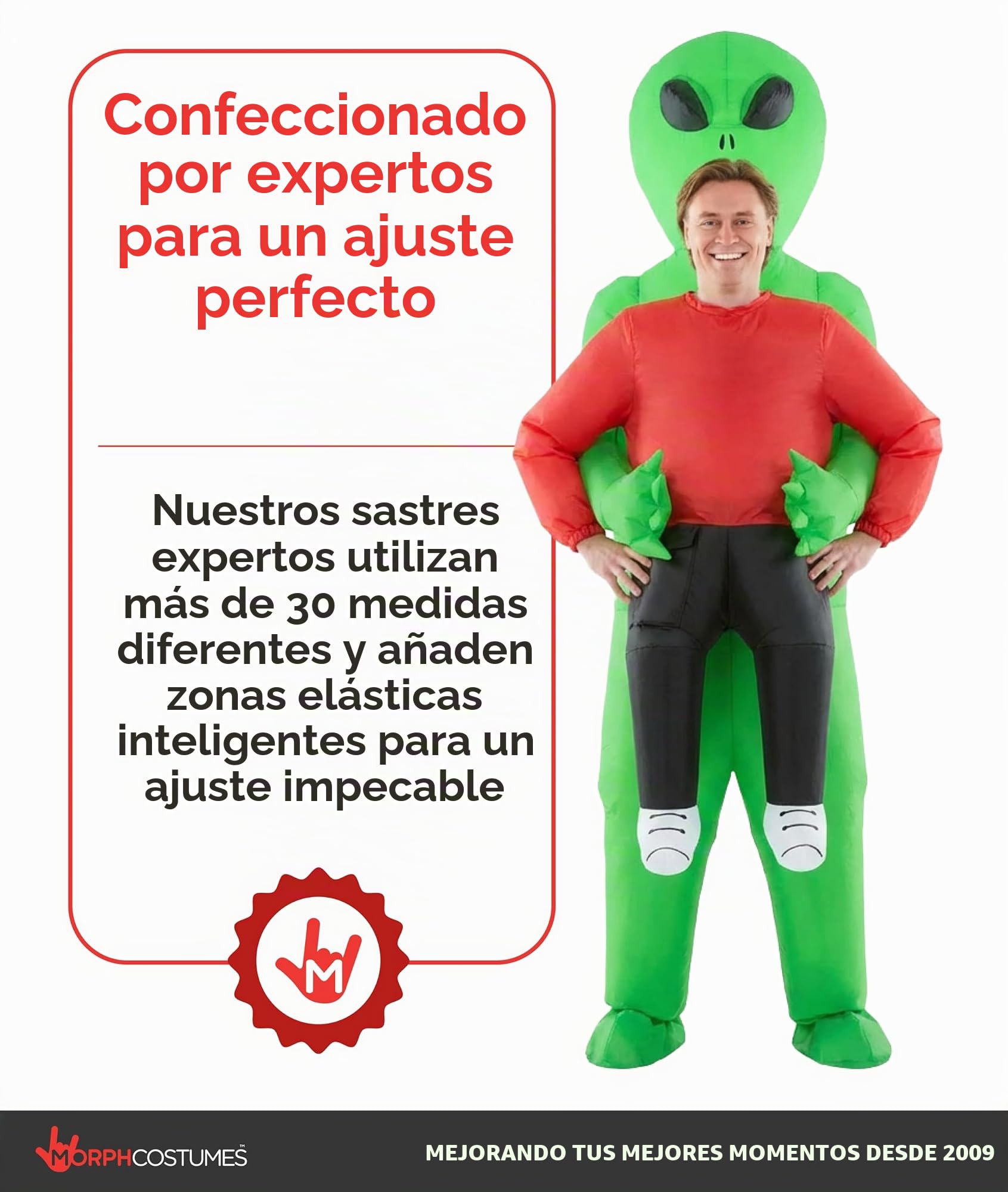 Morph Disfraz inflable rojo de alienígena para adultos, disfraz de alienígena para adultos, disfraces inflables para adultos